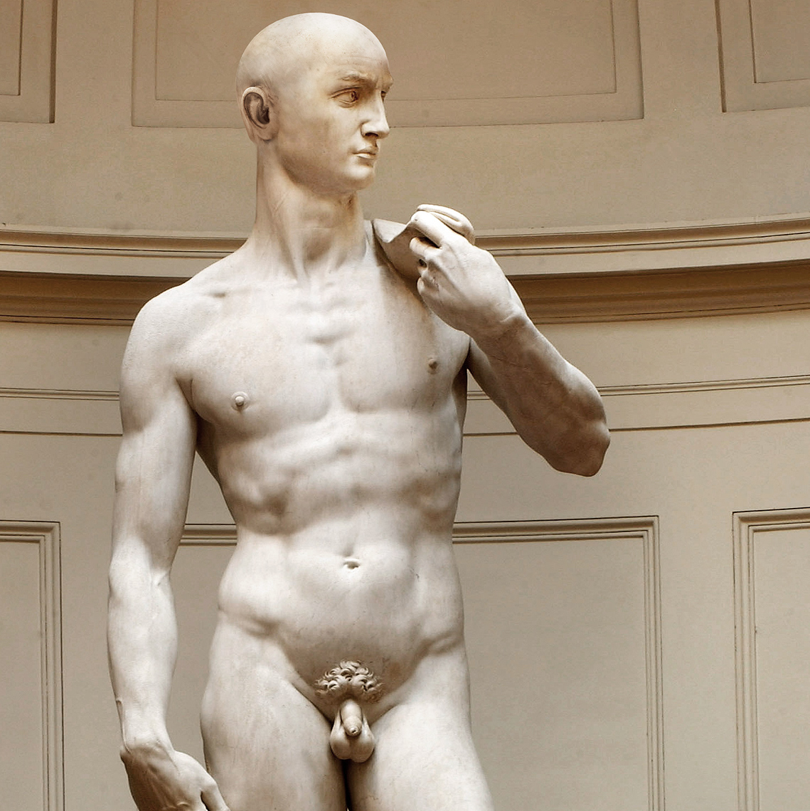 Michelangelo’s David balding photo-illustration by John Kuczala