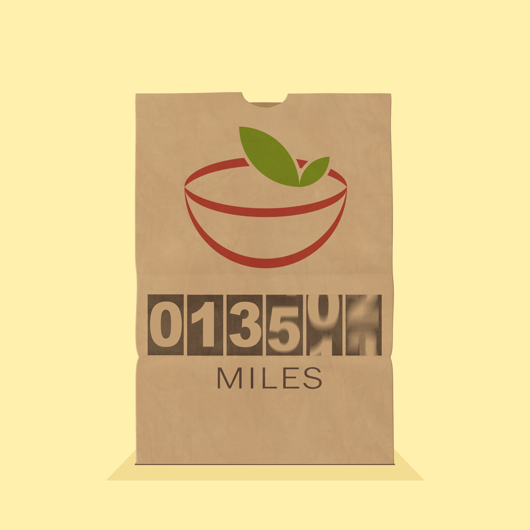 Food delivery mileage animated gif by John Kuczala