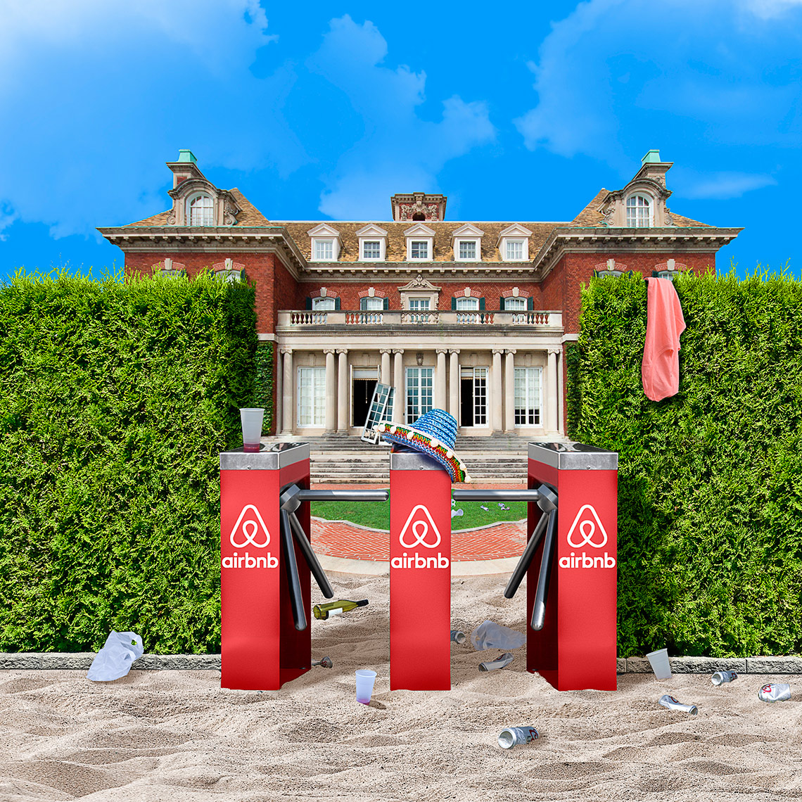 Airbnb rentals for parties photo-illustration by John Kuczala