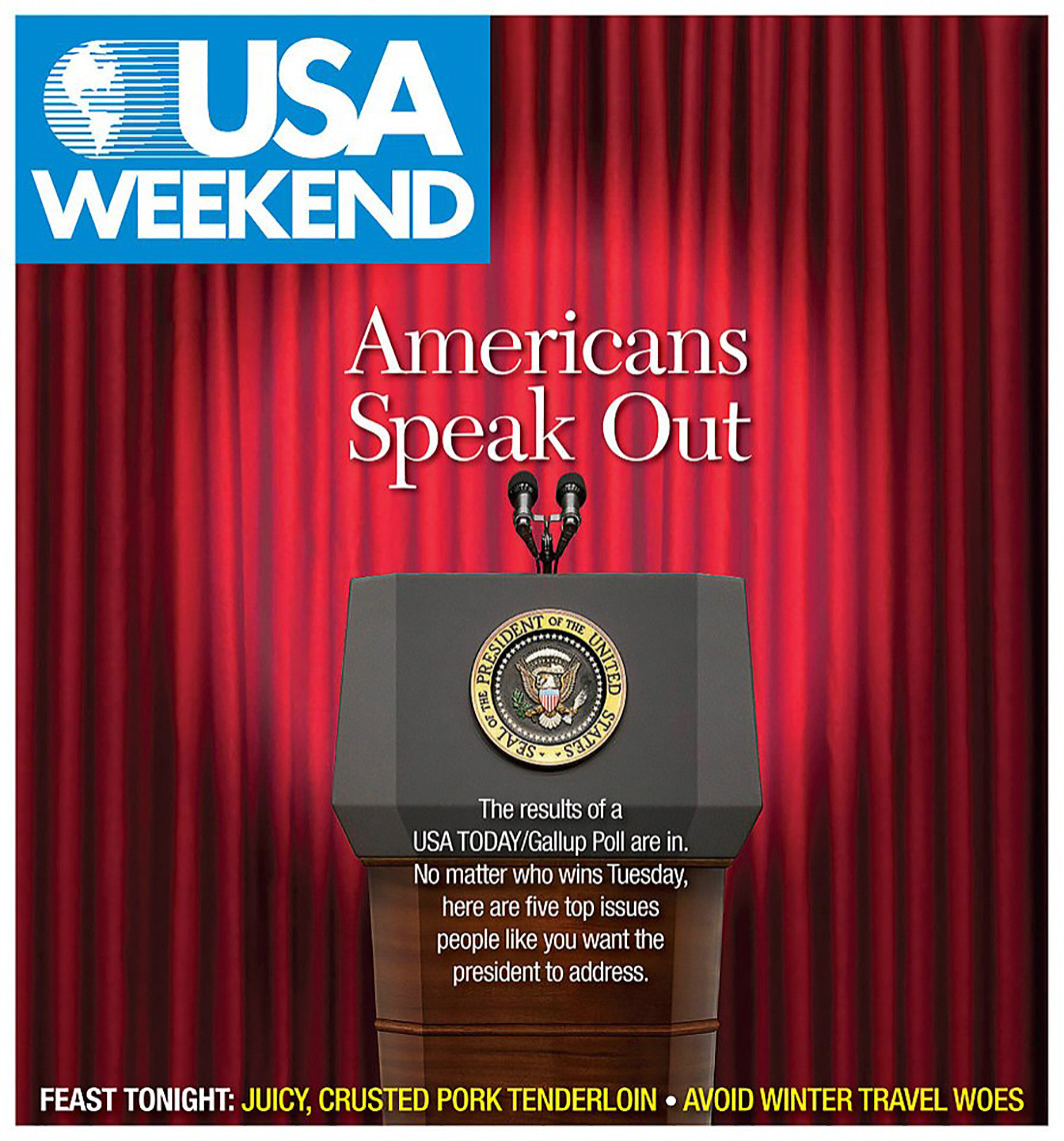 Presidential podium photo-illustration by John Kuczala