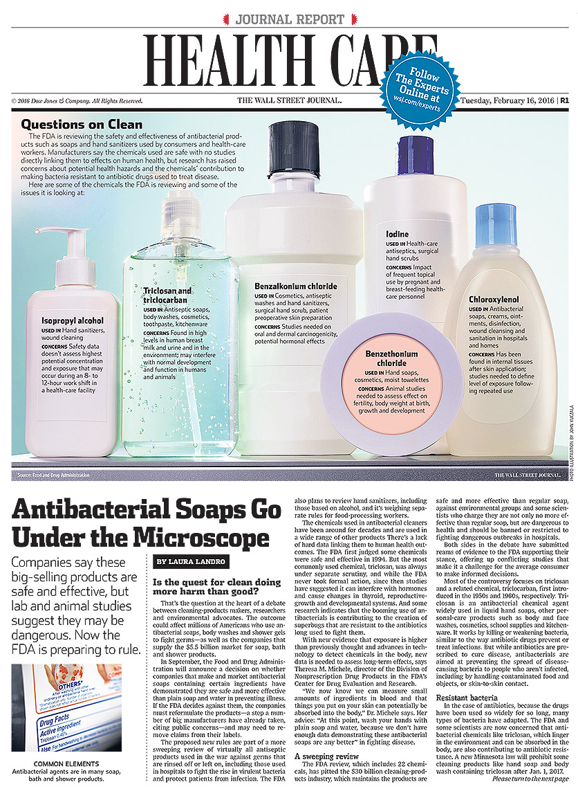 Antibacterial soaps conceptual photo by John Kuczala