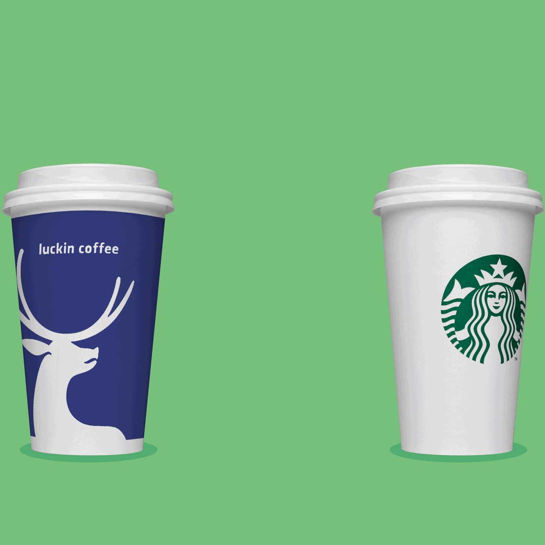 Luckin Vs Starbuck’s, in China animated gif by John Kuczala