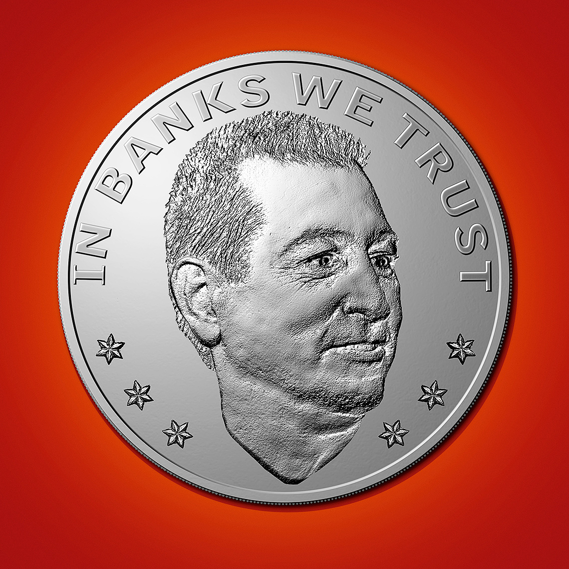 Joseph Otting Comptroller coin illustration by John Kuczala