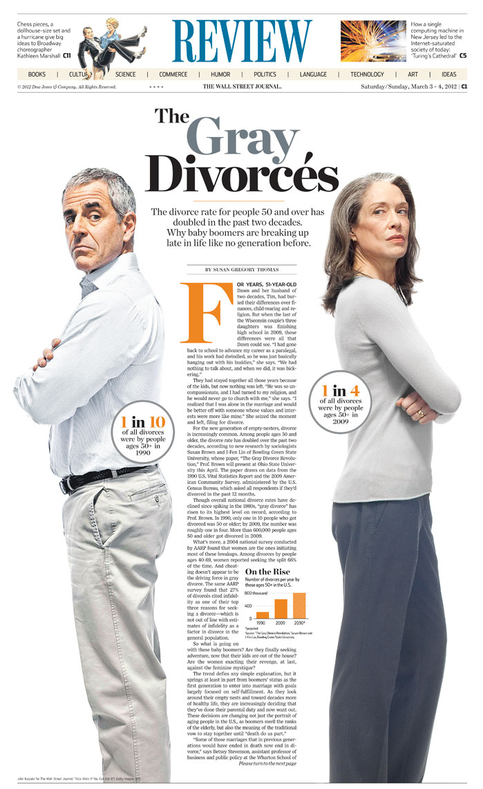 Boomer divorce conceptual photo by John Kuczala