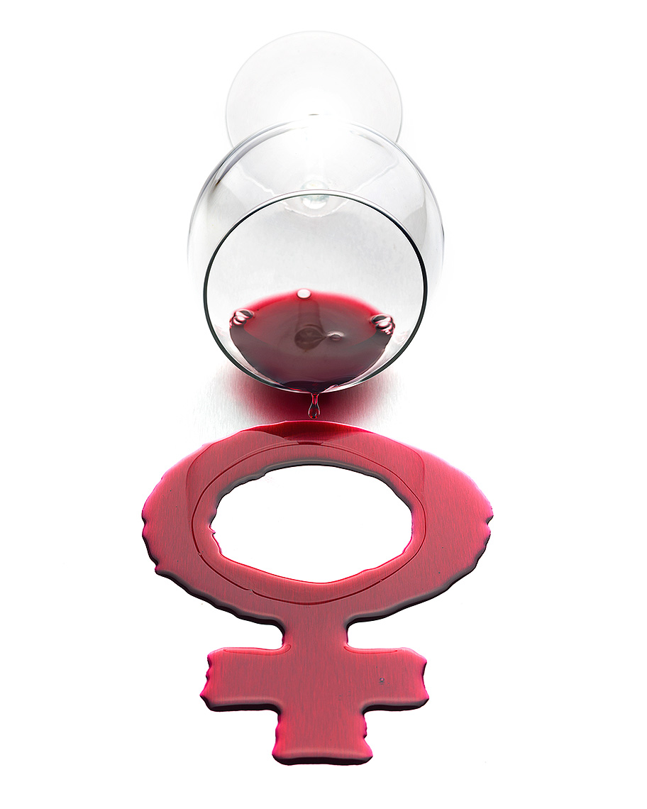 Women drinking alcohol, wine photo-illustration by John Kuczala